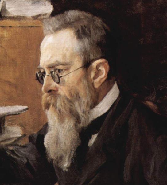 Valentin Serov Crop of portrait of the composer Nikolai Andreyevich Rimsky-Korsakov oil painting image